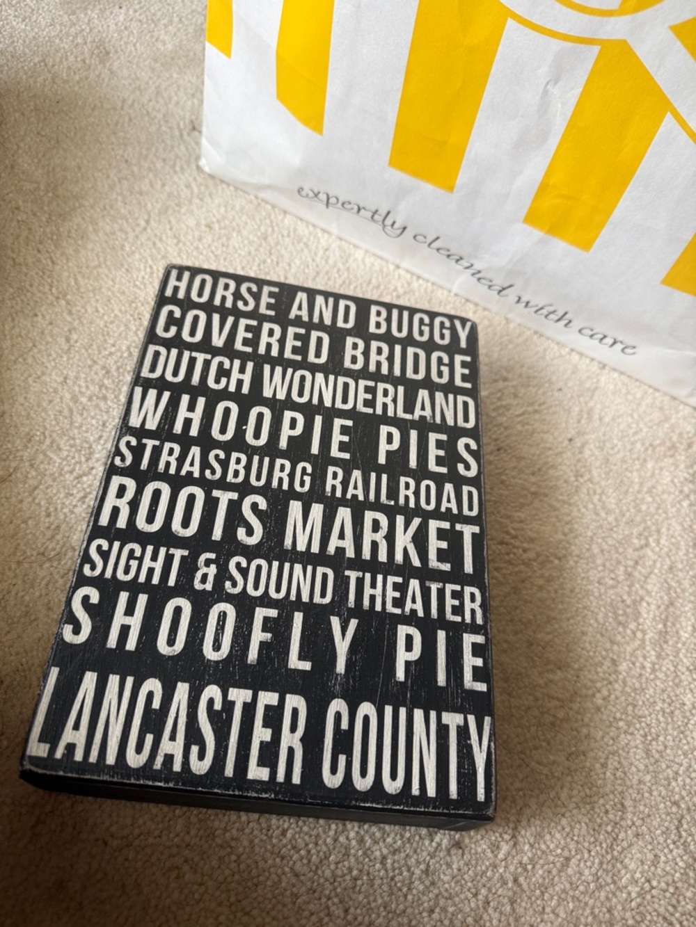 Black Lancaster County Typography Wood Sign - Home Accents